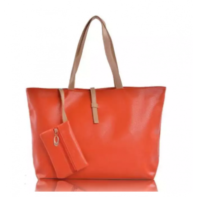 Red Faux Leather Handbag For Women